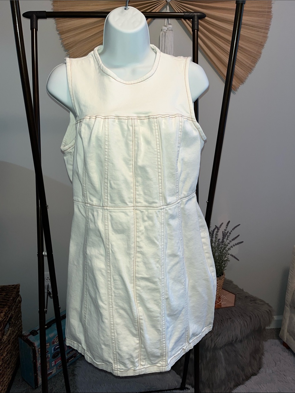Zara Cream Sleeveless Mini Dress